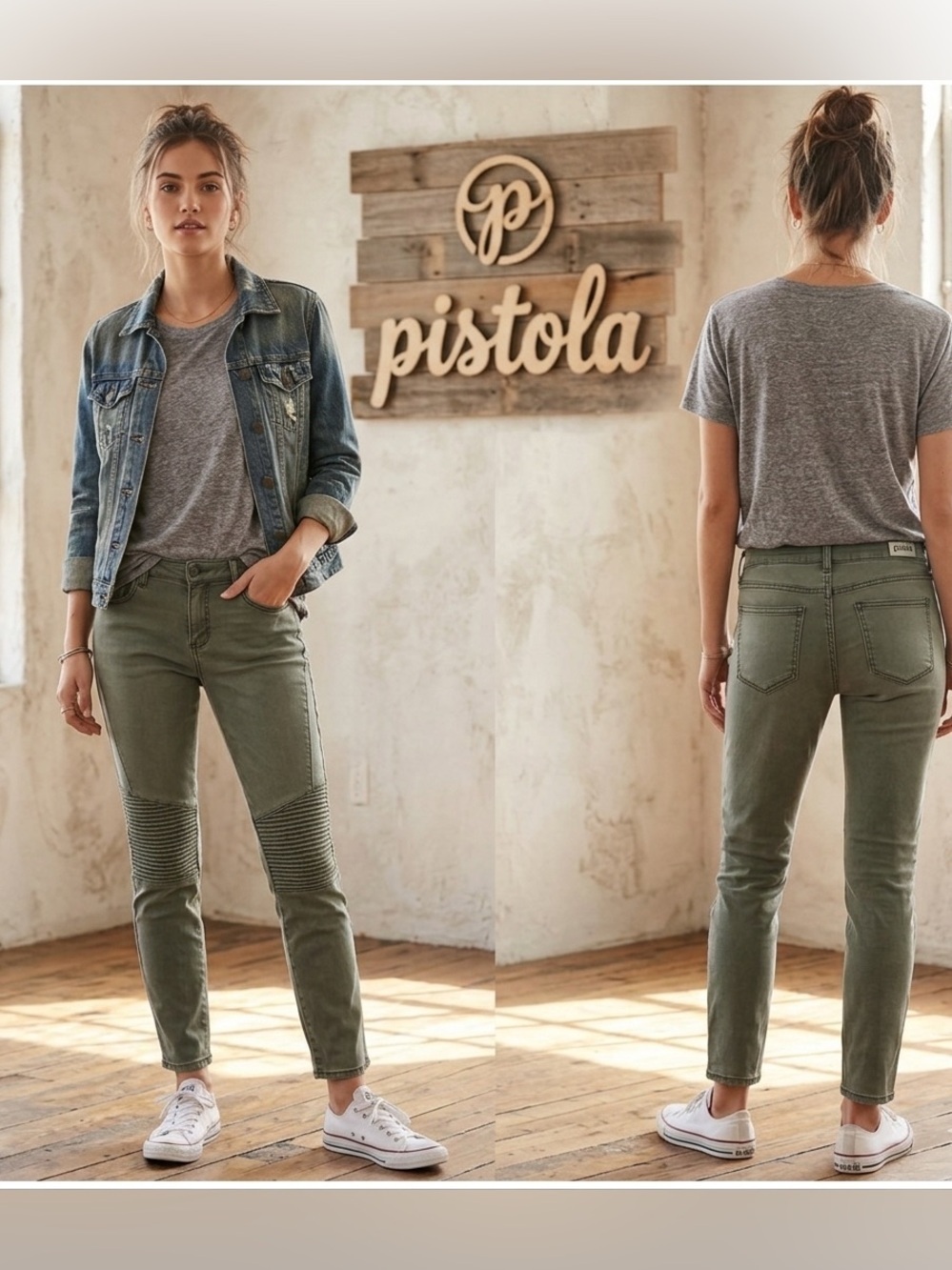Pistola Audrey Motto Ribbed Knee Skinny Jeans 31